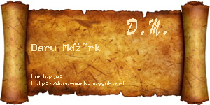 Daru Márk névjegykártya