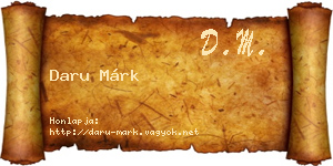 Daru Márk névjegykártya